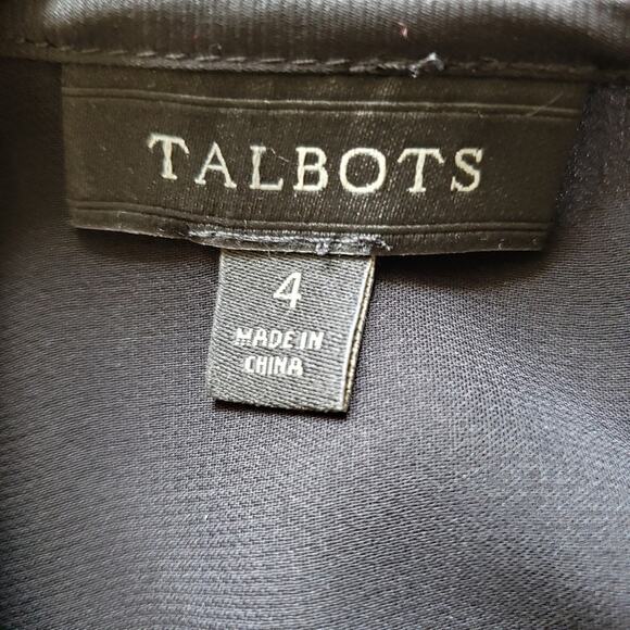 Talbots Black and White Sequin Embellished Houndstooth Short Sleeve Top 4 - Picture 9 of 9